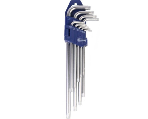 Набор ключей TORX, 9шт, Т10, Т15, Т20, Т25, Т27, Т30, Т40, Т45, Т50